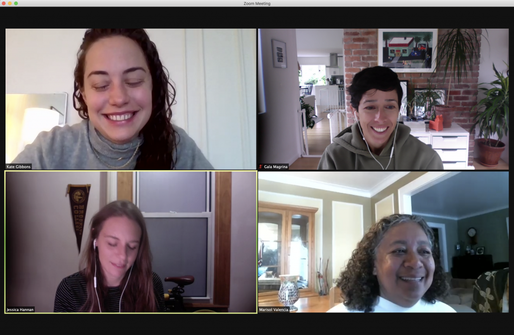 Our first Zoom meeting with Marisol