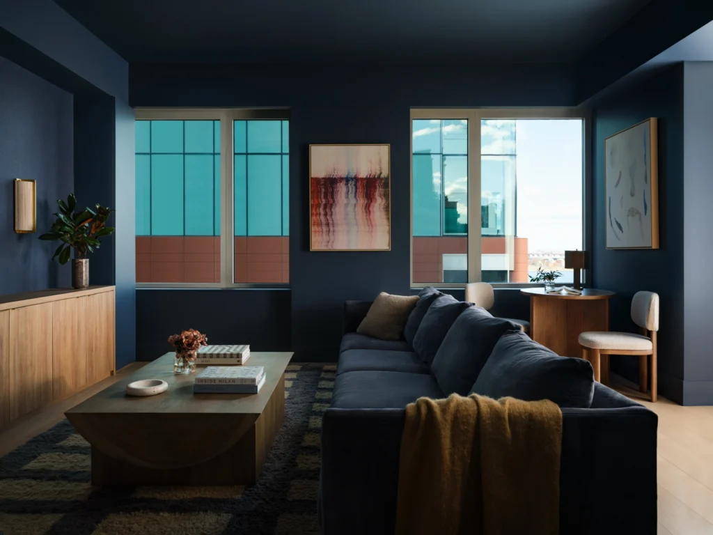 Cool Blue Living Room NYC